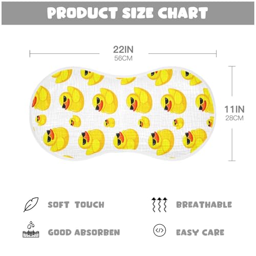 Duck Sunglasses Yellow Baby Burp Cloths Cotton Washcloths Soft Absorbent Burping Rags for Baby Girl Boys Muslin Burp Cloths 1 Pack4