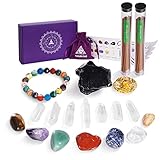 Soulnioi 19Pcs Crystals and Healing Stones Set, Healing Crystals Kit Includes 7 Tumbled Chakra...