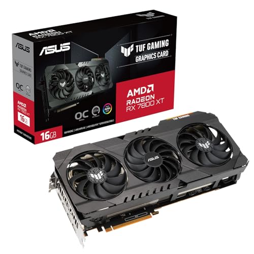 TUF Gaming AMD Radeon RX 7800 XT OC Edition Scheda Grafica 16 GB GDDR6, 256 Bit, PCIe 4.0, HDMI, DisplayPort, Nero, TUF-RX7800XT-O16G-OG-GAMING - Scheda video