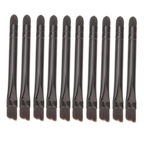 OSOLADY Eyes Shadow Brush Set Double-ended Makeup Brush Sponge 10 Pcs Set Compact Design for Travel Routine