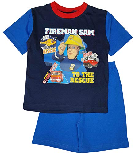 Hit Entertainment Fireman Sam - Pijama corto para niños de 12 meses a 4 años Azul azul 3-4 Años
