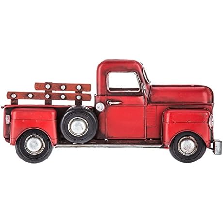 Red Metal Half Truck Wall Decor