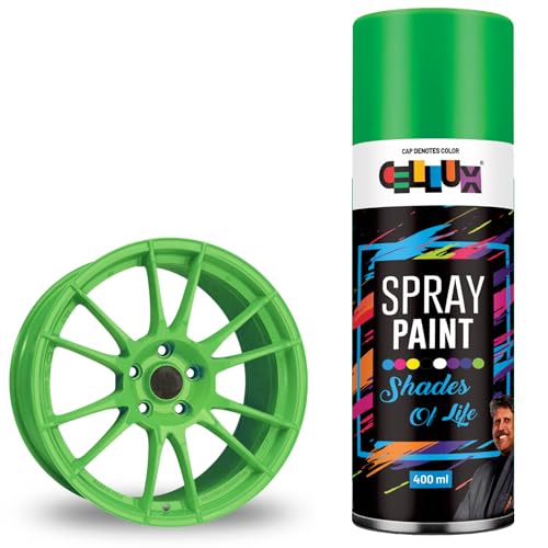 Image of Cellux 2X Ultra Cover Fresh Green Spray Paint | DIY Quick Drying with Premium Gloss Finish for Metal Wood Wall & other Surfaces - 400 ML