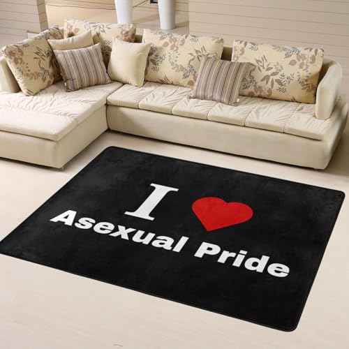I Love Asexual Pride Area Rug