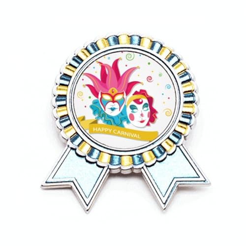 Broche à double tête Happy Carnival of Venice métal taille M accessoire costume de déguisement