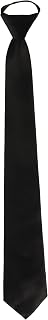 Vesuvio Napoli Pretied Adjustable Zipper Necktie for Men - Solid Colors, Silk-Feel Polyester Tie (3.1" Wide)