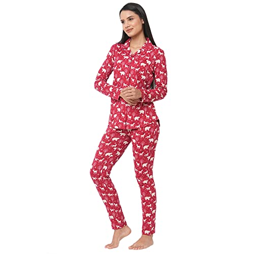 Image of Sweet Dreams Women's Cotton Printed Night Suit Set