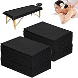 Celmuron 100 PCS Disposable Massage Table Sheets – Black 31.5'' × 79'' Non-Woven Spa Bed Covers, Soft & Breathable for Massage, Beauty, Tattoo