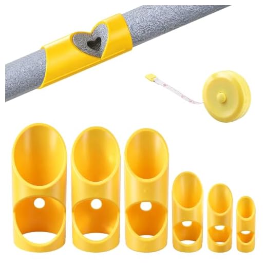 6PCS Pipe Insulation Cutting Guide, 15MM-53MM Molded Foam Pipe Cutter Tool | Insulation Cutting Fixture for Home/Industrial/Commercial Plumbing, Bonus 59" Yellow Tape Measure, Precise Cut & Easy Use