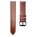 BIGTANG for Garmin Vivoactive 3 Watch Band/Forerunner 645 Band, 20mm Genuine Leather Bands for Samsung Galaxy Watch 4 40mm/44mm,Galaxy Watch 4 Classic 46mm/42mm, Galaxy Watch Active 2 40mm/44mm-2Pack
