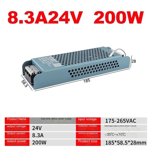 Alimentación para tira LED 24V de bodega con regulador y transformador 200W 2