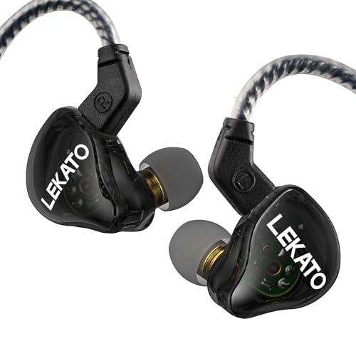 LEKATO H5 In Ear Monitor Kopfhörer Hybrid HiFi IEM Ohrhörer für Musiker Abnehmbares 2-poliges Kabel 1BA+1DD Kabelgebundene Gaming-Ohrhörer Professionelle Tiefe Bässe Schallisolierung (ohne Mikrofon)