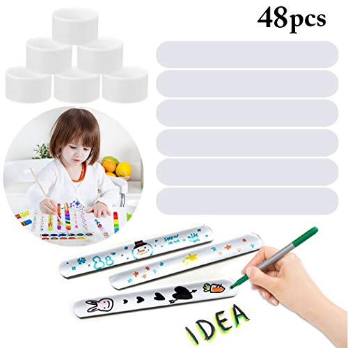 Joyibay 48PCS Slap Bracelet DIY Blank Slap Band Party Bracelet Party Favor pour Les Enfants