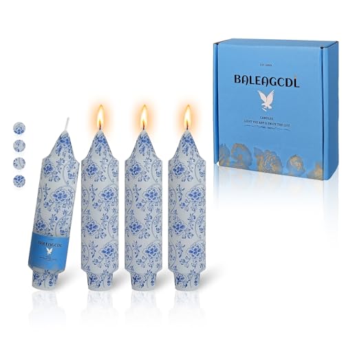 Bougies coniques bleues pour mariage et diner romantique aux chandelles chaleureux