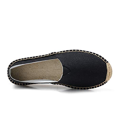 Unisex Espadrilles Flats Mens Womens Alpargata Breathable Slip On Canvas Shoes Black Label Size 44-270mm - US 11.5 Women/10 Men3