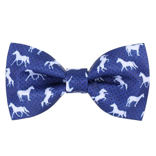 CHEIVEMENG Mens Horse Race Bow Tie Satin Silk Pre-tied Solid Horse Racing Bow Ties for Men with Gift Box
