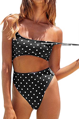 Image of Meyeeka Womens Scoop Neck Cut Out Front Lace Up Back High Cut Monokini One Piece Swimsuit