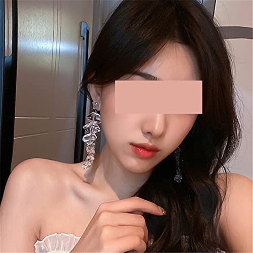 Boucles d'oreilles acrylique transparent de forme irrégulière haut de gamme