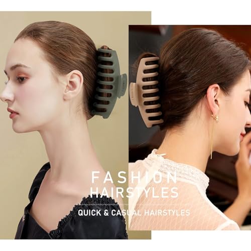 Image of ANNA CREATIONS 8 Pcs Korean Fashion Matte Hair Claw Clips Strong Hold Clutcher for Thick & Thin Hair Accessories Clutches for Women & Girls