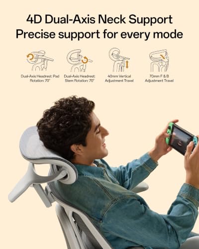 Image of Hbada E3 Air Ergonomic Office Chair, 3-Zone Lumbar Support, Comfy Home Office Chair with Auto Recline, 4D Headrest & Armrests, 140 Tilt for Work & Relax, Mist Gray