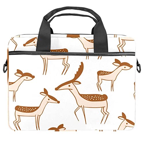 Sac à bandoulière pour ordinateur portable 13-14.5 pouces motif cerf marron