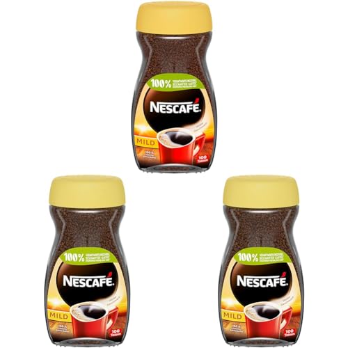 NESCAFÉ CLASSIC Mild, löslicher Bohnenkaffee aus mitteldunkel gerösteten Kaffeebohnen, milder Geschmack & intensives Aroma, koffeinhaltig, 3er Pack (1 x 200g)