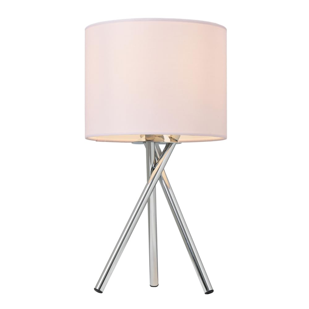 LITECRAFT Orla Tripod Bedside Table Lamp with Drum Shade - (Pink)