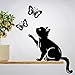 Adesivo Murale Farfalle A Forma Di Gatto - Decorazione In Vinile Per Casa, Soggiorno E Cucina