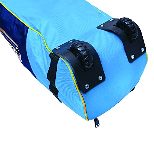 Psg Rolling Baseball Bat Bag, Wheeled Baseball Bat Bag - Softball Equipment's With Inside & Outside Pockets For Professional Players, Youth-Kids-Adults In Cardura 1200D Polyester, Navy Blue And Colombia Blue - 36 X 10 X 10 -Inches #TOP3