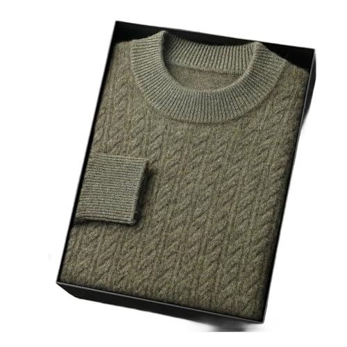 Men's Mock Neck Twist Flower Cashmere Pullovers Thick Sweater Casual Clothes Winter 100 Percent Knitwear Tops