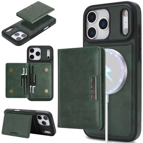 ���̓}�O�l�b�g 2in1 �����^ �J�[�h���[ iPhone 17 Pro Max �p �P�[�X Magsafe�Ή� �X�g���b�v�z�[�� ���C�����X�[�d�Ή� ���U�[ �X�}�z�X�^���h �}�O�l�b�g���J�[�h�P�[�X �A�C�t�H�� �J�o�[ �O���[��