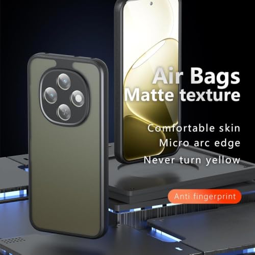 Image of Matte PC+TPU Back Cover Case for Oppo F31 Pro Plus 5G, Air Bag Corners, Anti-Fingerprint, Micro Arc Edge, Never Turns Yellow, Camera Protection, Black