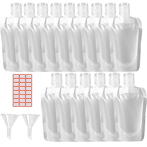 Portable Refillable Empty Squeeze Pouch for Toiletries,Leakproof Transparent Clamshell Packaging Bag,Stand Up Spout Pouch Lotion Dispensing Bag Plastic Travel Size Pouch Containers(100mlï¼Œ15 pcs)