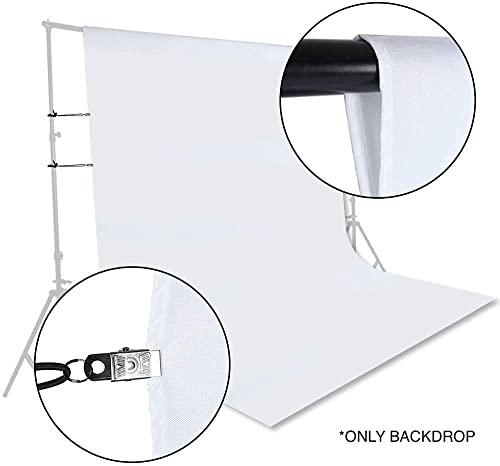 Image of 8x14 Ft. White Screen Backdrop Background Curtain Rod Pocket for Photography, Photoshoot, Product Live Streaming, Zoom Meetings, VFX Editing, YouTube Video, Instagram Reels
