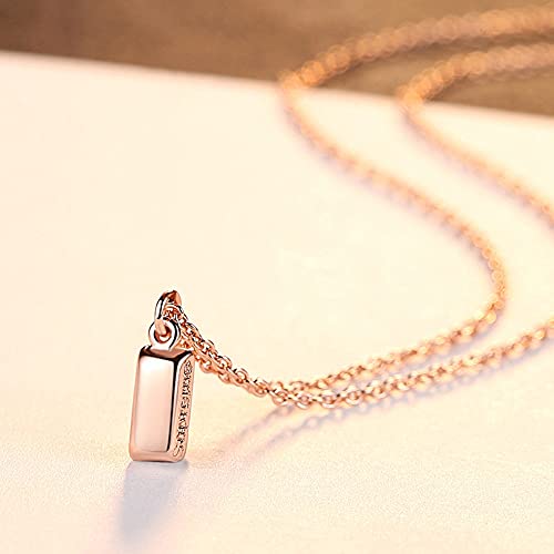 Collier en argent sterling 925 rose gold au design géométrique épuré pour femme - 3