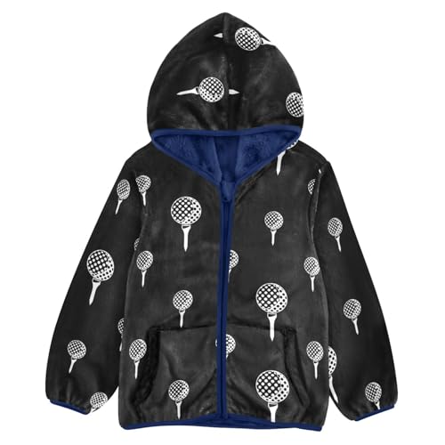 CaTaKu Boys Fleece Jacket Zip Up Hoodie Golf Ball Toddler Kids Fall Winter Jacket for Boys 3-10Y