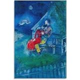 HKAHF AJWUQ Póster de la famosa exposición de Marc Chagall, arte de pared de Marc Chagall, impresiones retro para habitación, 30 x 40 cm, sin marco