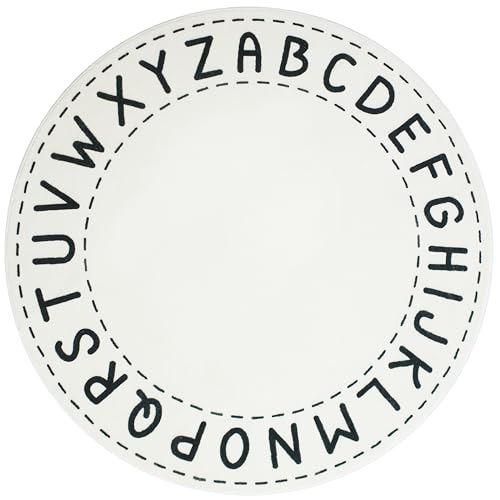 Image of ABC Rug for Kids Room - Round Alphabet Rug w/Non Slip Mat - Machine Washable ABC Carpet for Kids Room - Beige ABC Rugs for Kids Playroom, Nursery, Classroom - Alphabet Rug for Kids Room (48 inch)