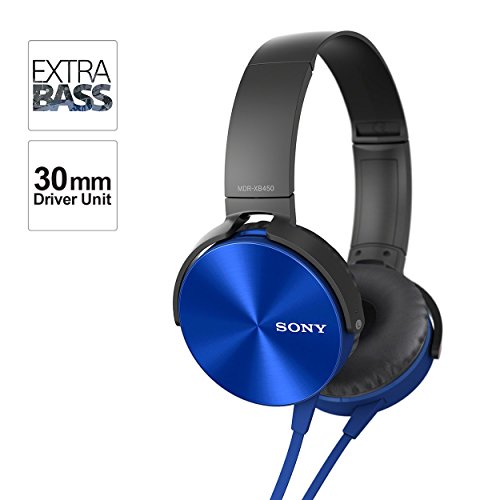 Image of Sony MDR-XB450 Wired On Ear Headphone without Mic (Blue)