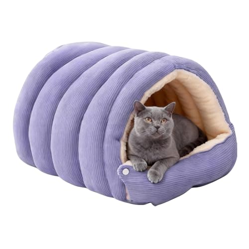 Cuccette Morbide Da Interno Gatti - Cuccia Gatti A Forma Di Grotta,Cuccia Invernale Chiusa, Nidi Rimovibile E Lavabile Per Cani, Grotta Riscaldante Per Riposo Animali Domestici Con Cuscinos Rimovibile