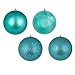 Vickerman 445471-6 Teal Ball Christmas Tree Ornaments (4 pack) (N591542DA)