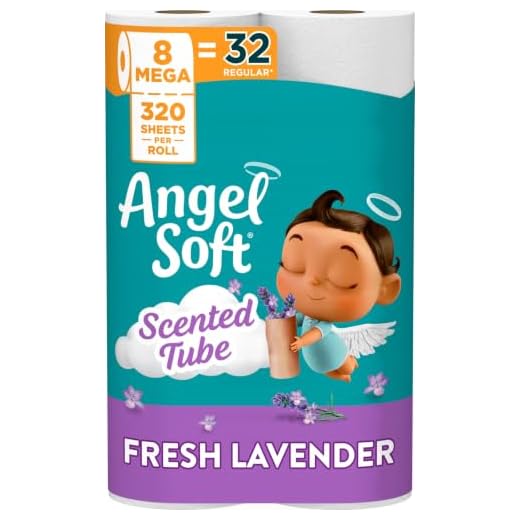 Angel Soft® Toilet Paper with Fresh Lavender Scent, 8 Mega Rolls = 32 Regular Rolls, 2-Ply Bath Tissue, 320 Sheets (Pack of 8)
