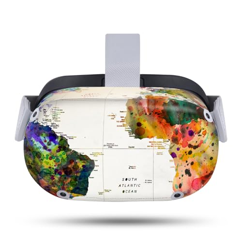 Head Case Designs Officially Licensed Mark Ashkenazi Map of The World Art Mix Vinyl Sticker Skin Decal Cover Compatible with Meta Quest 2