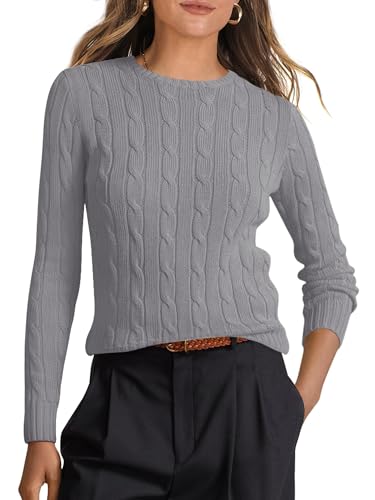 ANRABESS Womens Long Sleeve Cable Knit Sweater...