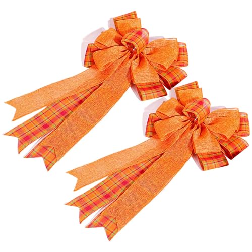 Herbstschleifen,Herbstschleifen für Kränze-Dekoration | 2 Stück Deko...