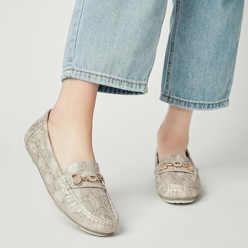 Image of Women's Business Loafers Work Casual Flats Shoes Lightweight Penny PU Leather Slip On Walking Shoes