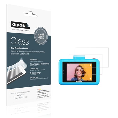 dipos I 2x Protector de Pantalla compatible con Polaroid Snap Touch 2.0 Vidrio Flexible Cristal Proteccion 9H