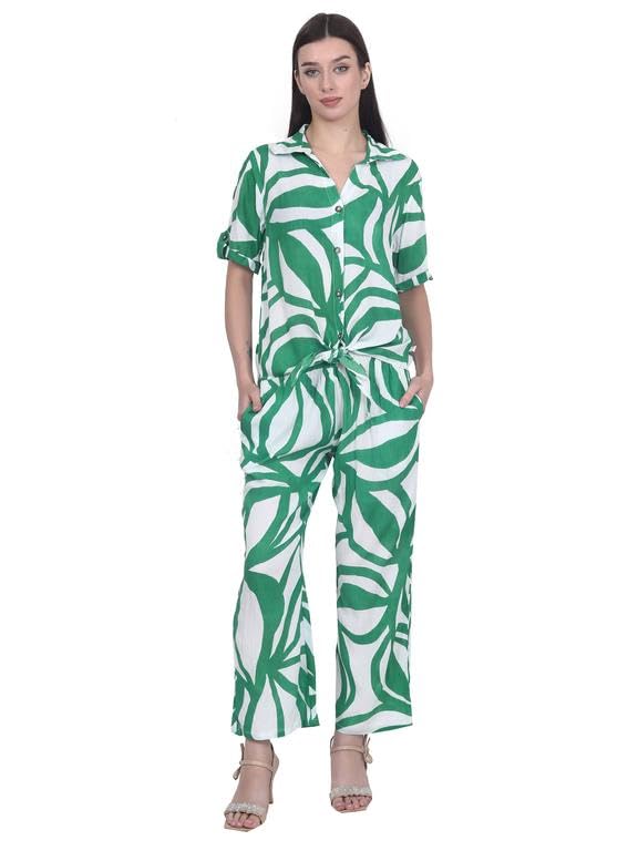 rangriwaz Floral Printed Kaftan Pure Rayon With Trouser Green-picture-34