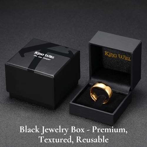Image of King Will Men's Women's Tungsten Carbide Ring 24k Gold Plated Rose Gold Plated Domed Polished Finish Wedding Band
