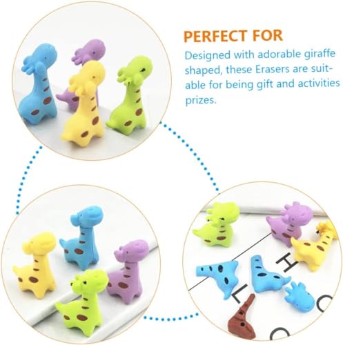 Image of AK Store (Pack of 4) 3D Cute Cartoon Shape Rubber Pencil Erasers, School Stationery for Kids, Boys Girls, Birthday Return Gifts (Giraffe)
